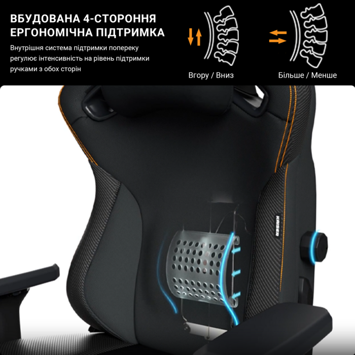 Крісло ігрове Anda Seat Kaiser 3 Black Fabric Size L