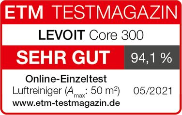 Повітряний очищувач LEVOIT Core 300 з HEPA фільтром для алергіків - 40 м²