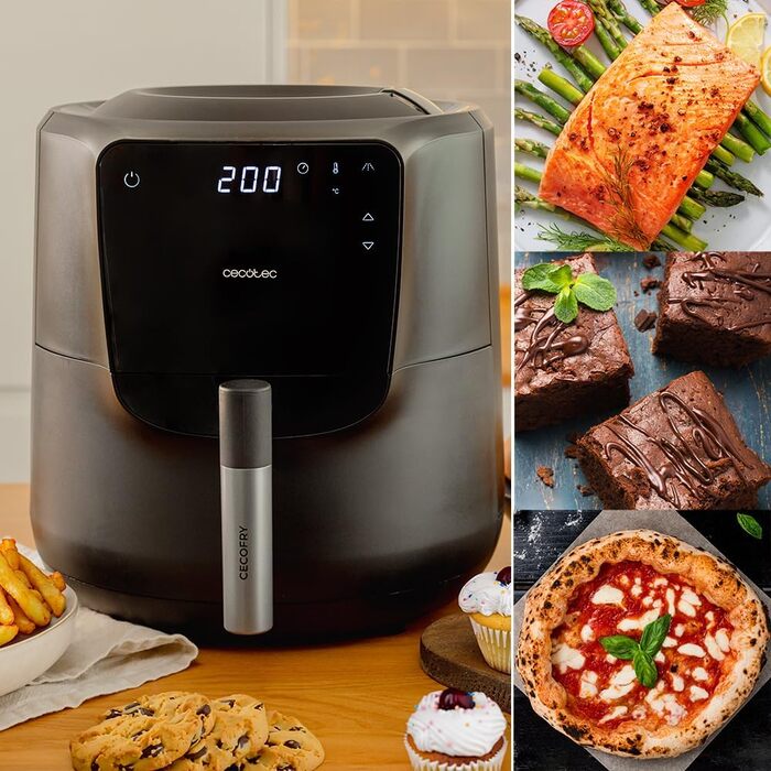 Фритюрниця Cecotec Cecofry Rain 5.5 л без олії з вбудованим спреєм, 7 режимів, 1550 Вт