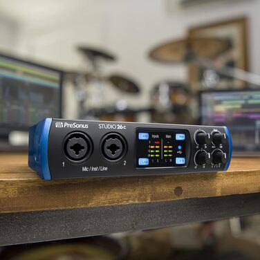 Аудіоінтерфейс PreSonus Studio 24c USB-C для запису, стрімінгу та подкастингу з пакетом програмного забезпечення (Studio One Artist, Ableton Live Lite)