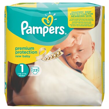 Підгузки Pampers New Baby Newborn розмір 1 (2-5 кг), набір 4 упаковки по 23 шт (загалом 92 шт)