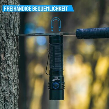 TrustFire LED ліхтарик MC3, надяскравий 2500 люмен, тактичний, IP68, акумулятор 21700, 5 режимів, міні-ліхтарик для полювання та надзвичайних ситуацій, чорний
