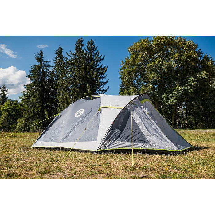 Намет Coleman Darwin 3 Plus для 2-4 осіб, купольний, легкий і компактний, 100% водонепроникний, пришита підлога, для кемпінгу та туризму, швидке встановлення, сірий
