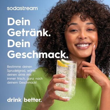 Сифон для газування води SodaStream ENSO з пляшкою 1л та циліндром CO2, сріблястий