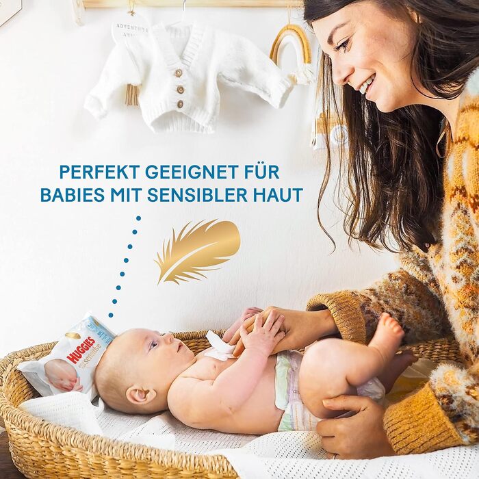 Дитячі вологі серветки Huggies Pure Extra Care Sensitive для чутливої шкіри, 99% чистої води, без віддушок, 8 упаковок по 56 шт (набір на місяць)