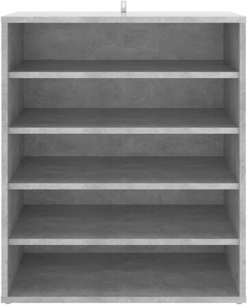 vidaXL Тумба для взуття з 5 полицями, настінна, бетонно-сіра, 60x35x70 см, ДСП