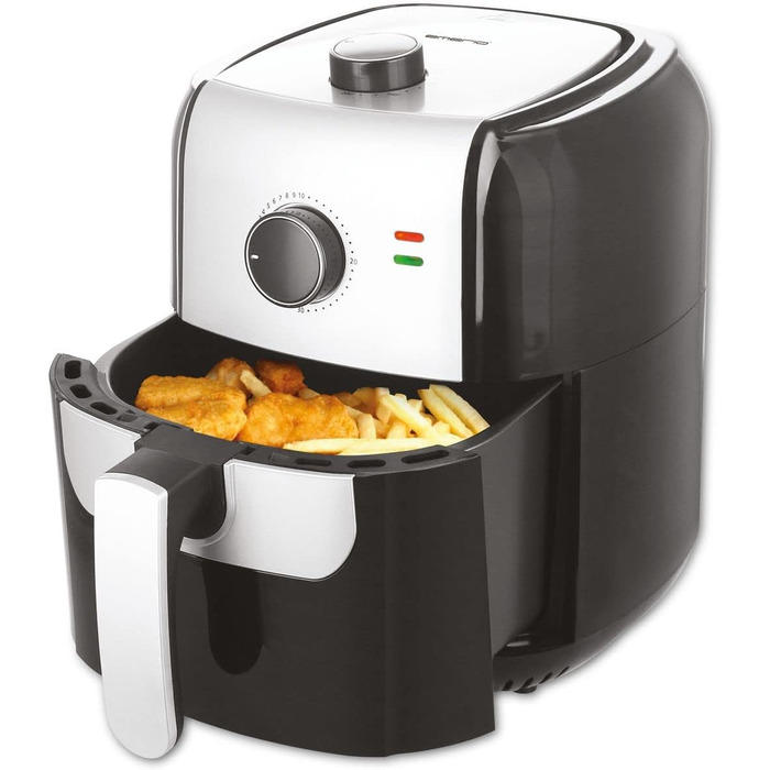 Електрична фритюрниця Emerio AF-123543 SmartFryer 5.5 л, аерофритюрниця без олії, 1400 Вт, чорна