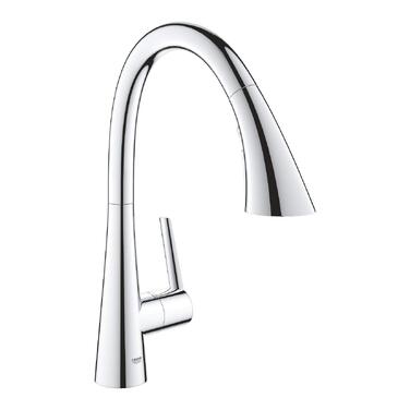 Змішувач кухонний GROHE Zedra з висувним душем, 3 режими, 360° поворотний, економія води, хром (32294002)