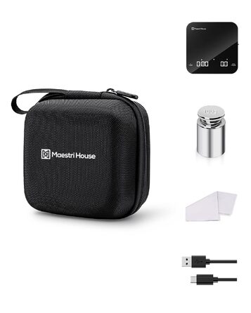 Таймерна кавова вага Maestro House Mini-Kaffeewaage 2кг/0.1г для еспресо та пуроверу, перезаряджувана, цифрова кухонна вага з автоматичним вимірюванням часу