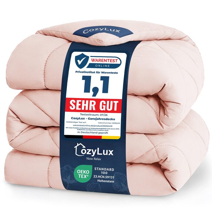 Всесезонна ковдра CozyLux 155x220 см, колір Blush Pink (ніжно-рожевий)