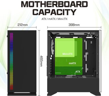 Комп'ютерний корпус Zalman S5 RGB ATX з боковими скляними панелями, чорний
