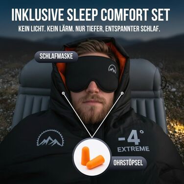 Трисезонний спальний мішок-кокон GOALPINE Madeira для дорослих, комфорт 5-10°C, з отвором для рук, водовідштовхувальний, для кемпінгу та трекінгу