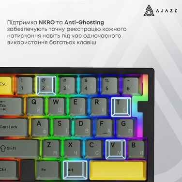 Дротова магнітна клавіатура Ajazz AK029 Ice lsland Magnetic Switch (AK029-I-BY)