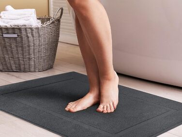 Бавовняний килимок для ванної Utopia Towels, 2 шт, 53x86 см, сірий, махровий, праний