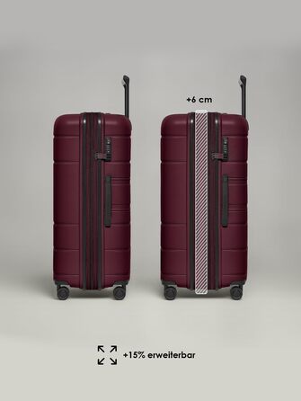 Набір валіз REDOLZ Hartschalen 3-в-1: велика (76 см), середні та маленькі, розширювані, з TSA-замком, з поліпропілену, 4 колеса, для жінок та чоловіків (Burgundy)