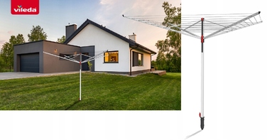 Садова сушарка для білизни Vileda Sun Lift XL, 50 метрів ліній, комплект