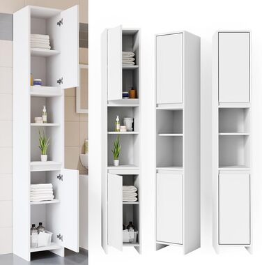 Пенал для ванної Vicco Emma, білий, 30x190 см, високий шафа