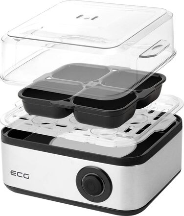 Яйцеварка електрична ECG UV 5080, 400 Вт, 8 яєць, нержавіюча сталь