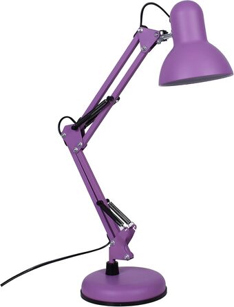 LED настільна лампа Bel Air Home Antigona Flexo, ретро-вінтаж, E27, регульована, для роботи та читання, лілова, матова (без лампочки)