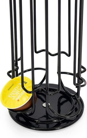 Обертова підставка для капсул SYSYLY на 32 капсули Dolce Gusto, чорна, із нековзною основою