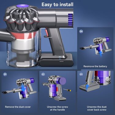 Акумулятор V7 для пилососа Dyson V7 (SV11) з 2 фільтрами: сумісний з Animal, Trigger, Absolute, Motorhead, Pro, Fluffy, Mattress