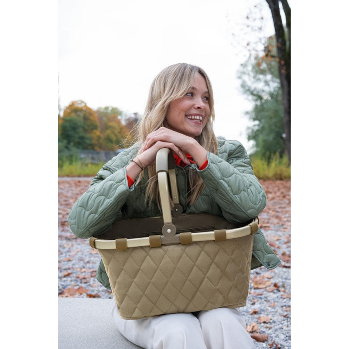Сумка-шопер Reisenthel Carry Bag Frame Rhombus Olive – велика містка сумка з внутрішньою кишенею, водонепроникний дизайн