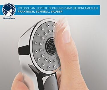 Ручна душова лійка GROHE Tempesta 100 з 3 режимами розпилення, хром (28261001)