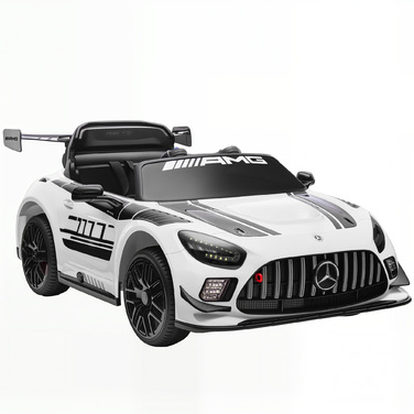 Електромобіль Mercedes-Benz для дітей, 12V, з LED-підсвіткою, музикою, звуком клаксона, для дітей віком 3-8 років, білий