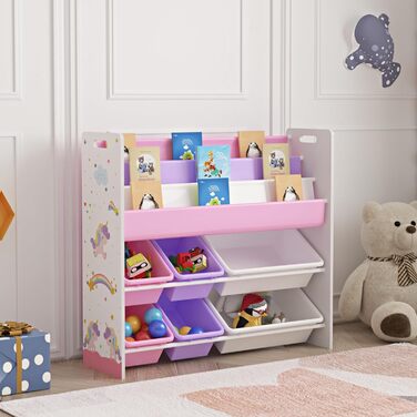 Дитяча полиця для іграшок Einhorn від en.casa: 6 кошиків, 78 x 86 x 27 см