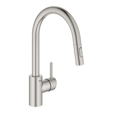 Змішувач кухонний GROHE Concetto Supersteel 31483DC2 з висувним душем, поворотний 360°, економія води, нержавіюча сталь