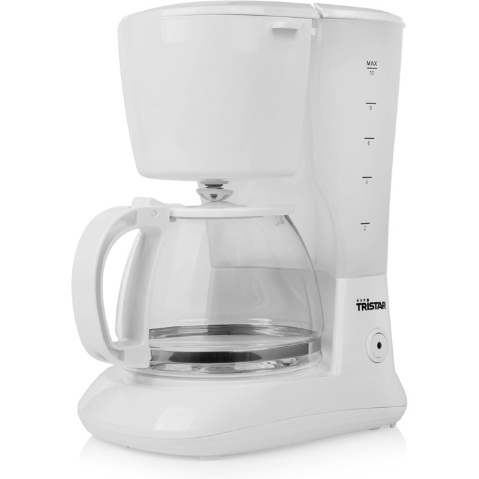 Кавоварка Tristar CM-1252, 1,25 л, 10-12 чашок, для дому і кемпінгу, біла