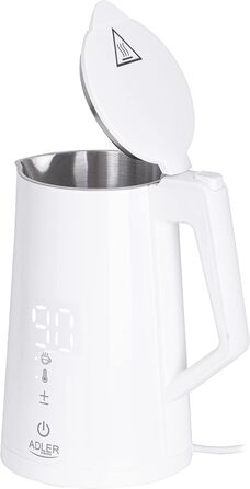 Електрочайник ADLER AD 1345W, 1.7 л, білий, 2200 Вт