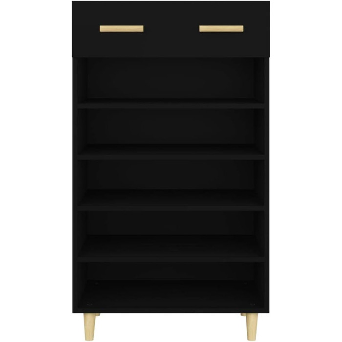 Шафа для взуття vidaXL, чорна, 60x35x105 см, ДСП — органайзер, стелаж, комод для зберігання взуття
