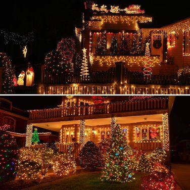 Світлодіодна гірлянда MAGGIFT 400 LED (30м), теплий білий колір, з пультом та таймером, 8 режимів, водонепроникна IP44 для вулиці, саду та дому