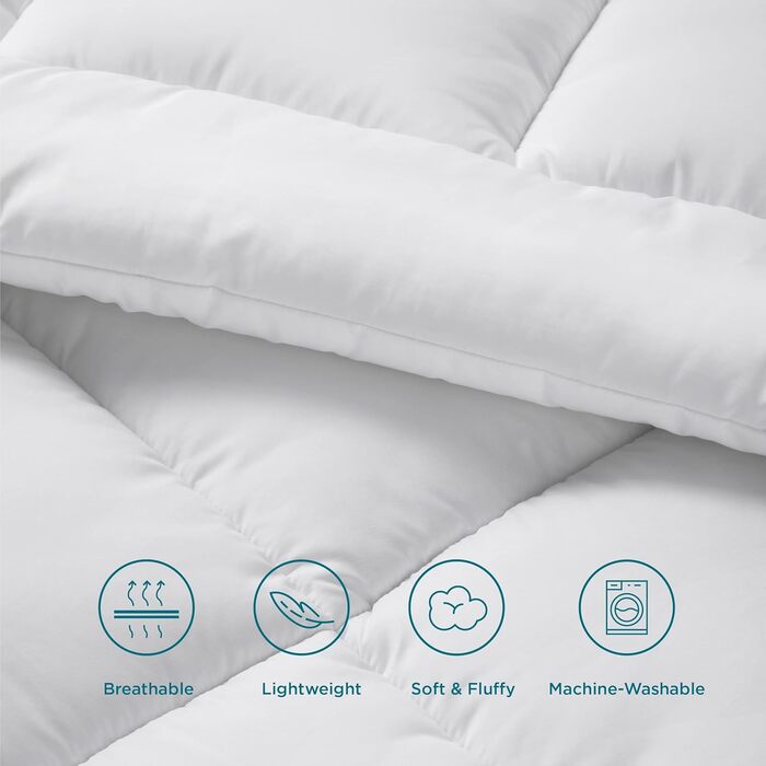 Ковдра BEDSURE 135x200 см - чотирисезонна, стеганий ковдра, сертифікат Oeko-Tex, білий, для алергіків