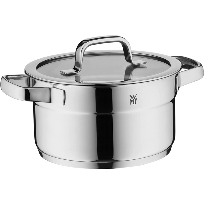 Набір каструль WMF Compact Cuisine 5 предметів, індукційний, нержавіюча сталь, з кришками, полірований Cromargan, без покриття, з внутрішньою шкалою