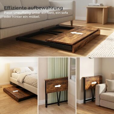 Складаний комп'ютерний стіл MEUBLE Cosy для ноутбука та ПК, компактний робочий стіл для офісу та дому, коричневий