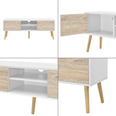 ТВ-тумба [en.casa] Eskilstuna з шафками та полицями, бетон, 120x29,5x46,5 см, для вітальні та спальні