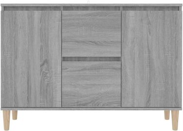 Комод vidaXL з 2 шухлядами і 2 дверцятами, сіро-дубовий Sonoma, 103,5x35x70 см, деревостружкова плита, багатофункціональна тумба для вітальні чи спальні