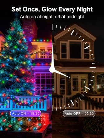 Світлодіодна гірлянда для вулиці 30м, 300 LED багатоколірна світлодіодна ілюмінація для новорічного та різдвяного декору