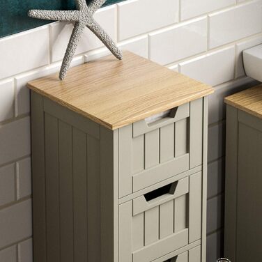 Сіра шафа для ванної Bath Vida Priano, 4 шухляди, МДФ