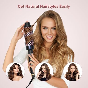 UKLISS Hairstyler 5 в 1: Фен-щітка, плойка, випрямляч для волосся (Чорно-рожевий)
