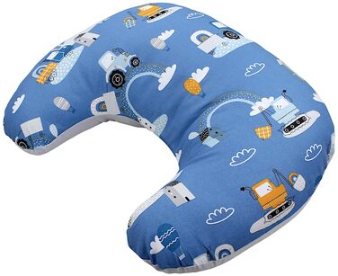 Подушка для годування TupTam Baby Stillkissen (Трактори/Веселка/Синій/Сірий) з бавовняним чохлом