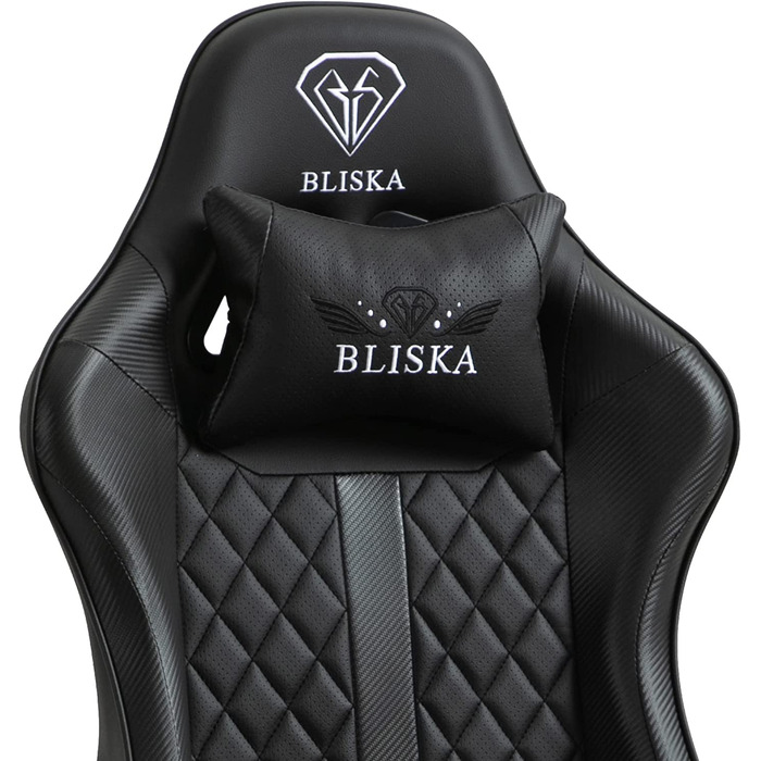 Ігрове крісло TRISENS з підставкою для ніг, ергономічними 4D-підлокітниками, спортивний дизайн, чорне, з регульованою спинкою та подушкою для здорової постави