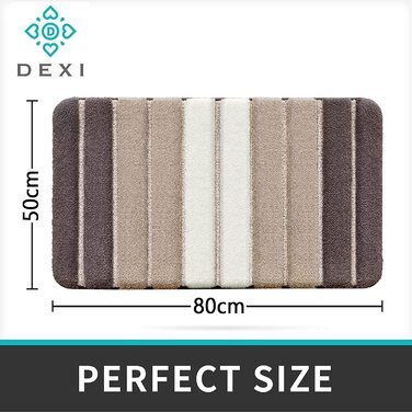 DEXI килимок для ванної 50x80 см, бежевий, антиковзкий, м'який, машинне прання, поглинаючий, для ванної кімнати