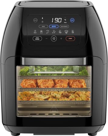 Фритюрниця Chefman мультифункціональна з ротисерією, дегідратором та конвекцією, 17 пресетів, об'єм 10л, чорна