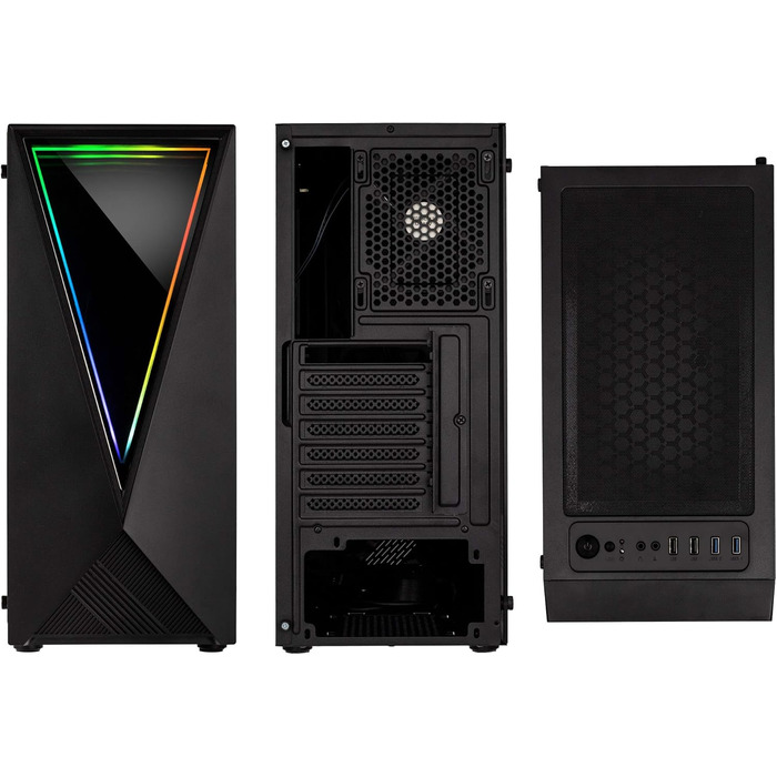 Корпус для ПК KOLINK Void RGB Midi Tower з гартованим склом, ігровий комп'ютерний корпус з підсвічуванням, вентилятор у комплекті