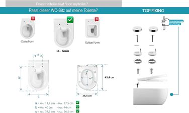 Універсальна туалетна кришка і сидіння Aqua Bagno D-форма з мікроліфтом, знімний унітазний комплект Zero