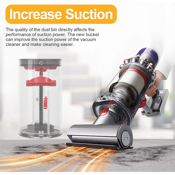 Контейнер для пилу RUKHOOL для пилососа Dyson V11/V15, сумісний з моделями SV14, SV15, SV17, SV22, SV28, запасна частина 970050-01, 965443-01, аксесуари для пилососа