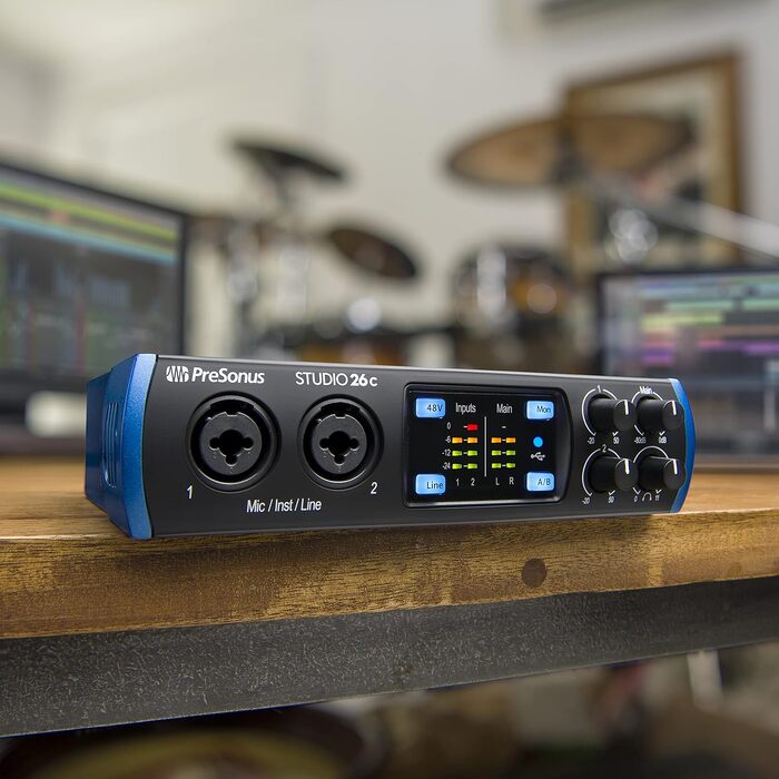 Аудіоінтерфейс PreSonus Studio 24c USB-C для запису, стрімінгу та подкастингу з пакетом програмного забезпечення (Studio One Artist, Ableton Live Lite)